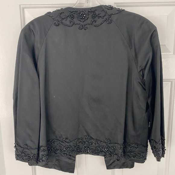 Vintage Barbara Lee Black Silk Beaded Evening Jacket - Picture 2 of 2